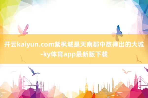 开云kaiyun.com紫枫城是天南郡中数得出的大城-ky体育app最新版下载