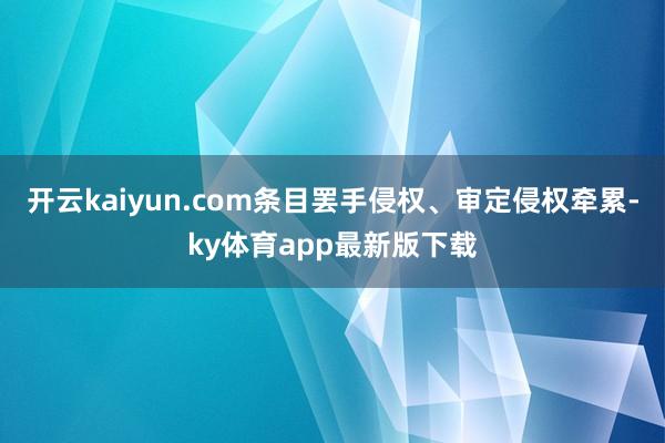 开云kaiyun.com条目罢手侵权、审定侵权牵累-ky体育app最新版下载
