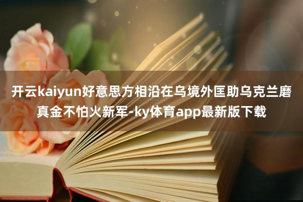 开云kaiyun好意思方相沿在乌境外匡助乌克兰磨真金不怕火新军-ky体育app最新版下载