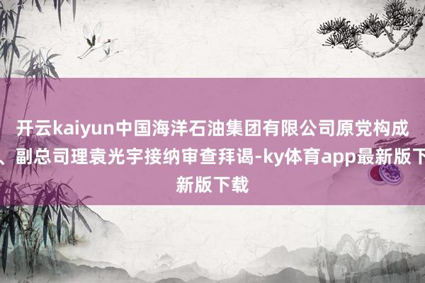 开云kaiyun中国海洋石油集团有限公司原党构成员、副总司理袁光宇接纳审查拜谒-ky体育app最新版下载