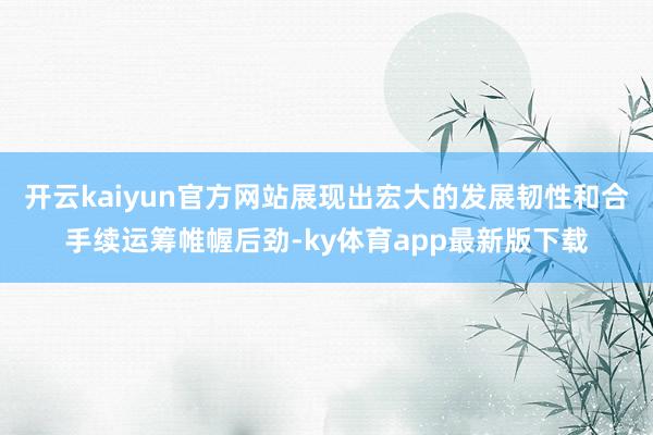 开云kaiyun官方网站展现出宏大的发展韧性和合手续运筹帷幄后劲-ky体育app最新版下载