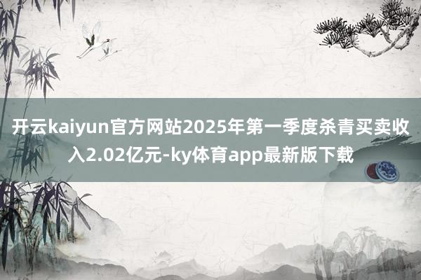 开云kaiyun官方网站2025年第一季度杀青买卖收入2.02亿元-ky体育app最新版下载