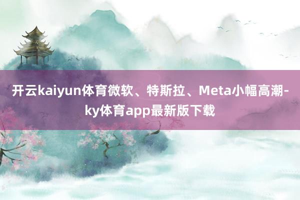 开云kaiyun体育微软、特斯拉、Meta小幅高潮-ky体育app最新版下载