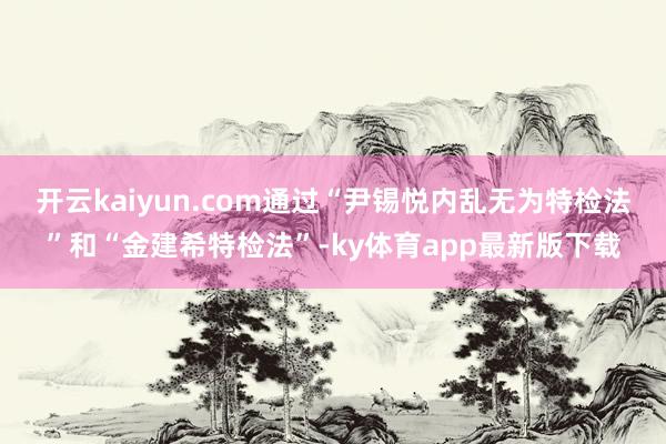 开云kaiyun.com通过“尹锡悦内乱无为特检法”和“金建希特检法”-ky体育app最新版下载