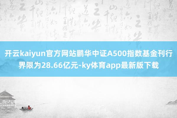 开云kaiyun官方网站鹏华中证A500指数基金刊行界限为28.66亿元-ky体育app最新版下载