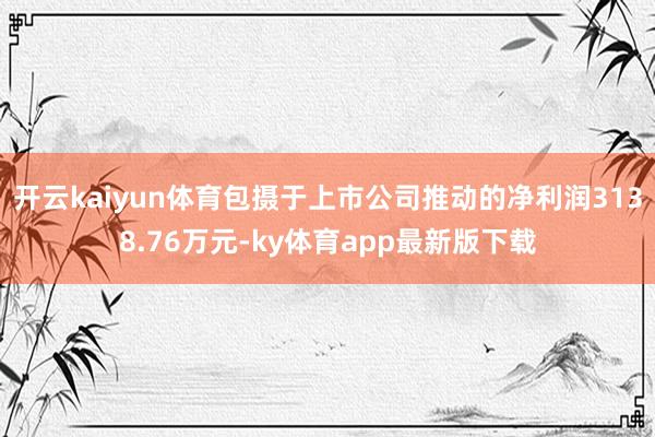 开云kaiyun体育包摄于上市公司推动的净利润3138.76万元-ky体育app最新版下载