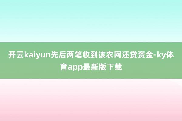 开云kaiyun先后两笔收到该农网还贷资金-ky体育app最新版下载